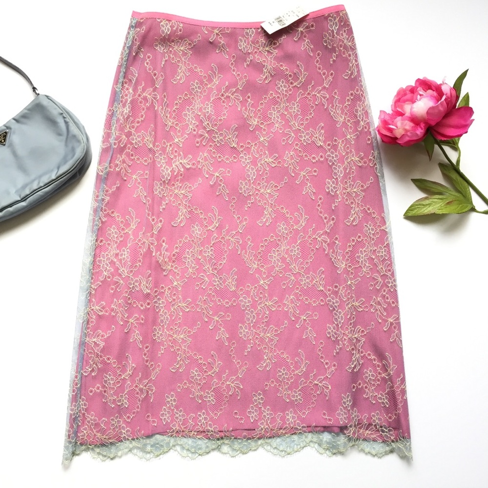 BARNEYS Pink Silk Skirt